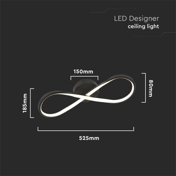 Plafonieră LED/24W/230V 3000K negru