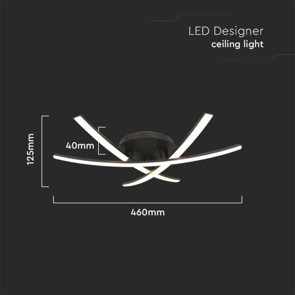 Plafonieră LED/20W/230V 3000K negru