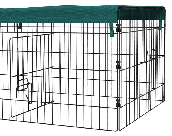 PawHut Habitat pentru Animale Mici, Tarc Sigur pentru Pui, Iepuri, Chinchilla, cu Acoperiș, 185x75x50 cm, Verde | Aosom Romania
