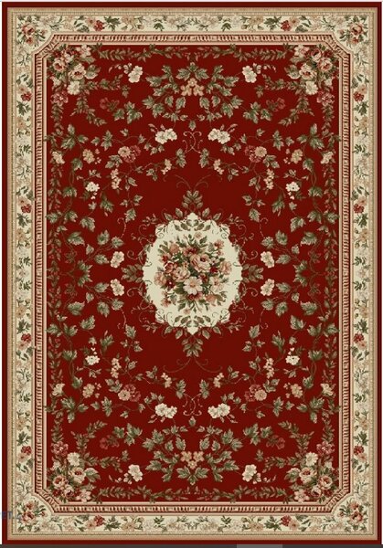 Covor Sufragerie Dormitor, Model Lotos 1525 210, Culoarea Grena Dreptunghi, Grena, 60x110