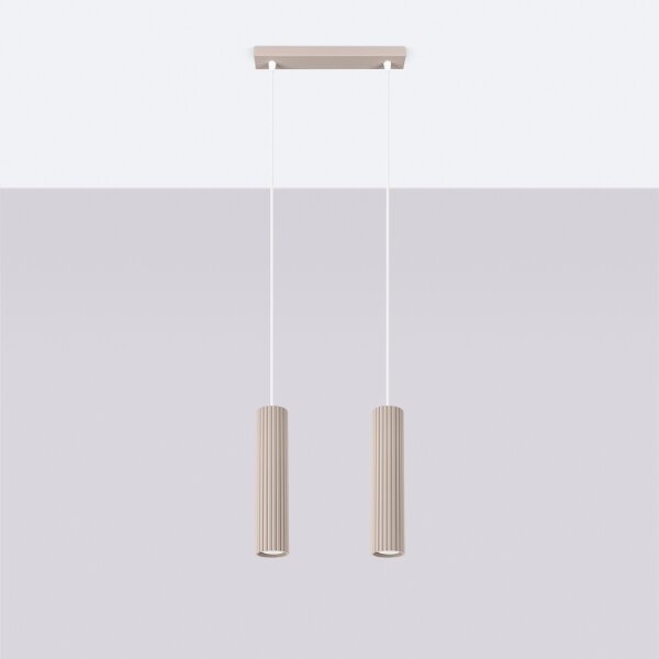 Brilagi - Candelabru LED suspendat pe cablu CRESTO 2xGU10/10W/230V taupe