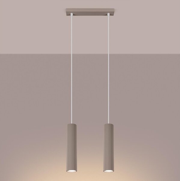 Brilagi - Candelabru LED suspendat pe cablu CRESTO 2xGU10/10W/230V taupe