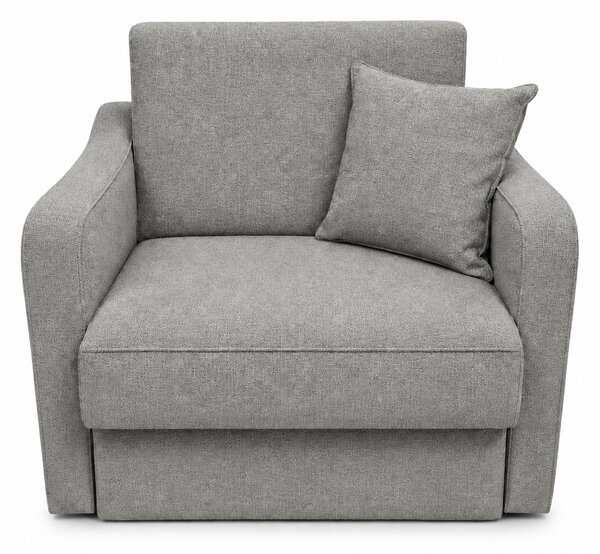 Fotoliu SAMY extensibil, cu lada de depozitare, stofa gri , cadru metalic, 103x100x92 Stofa, Gri