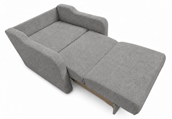 Fotoliu SAMY extensibil, cu lada de depozitare, stofa gri , cadru metalic, 103x100x92 Stofa, Gri