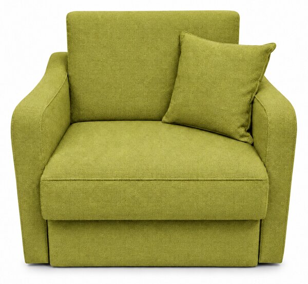 Fotoliu SAMY extensibil, cu lada de depozitare, stofa verde, cadru metalic, 103x100x92 Stofa, Verde