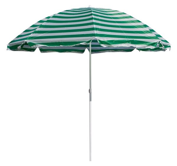 Umbrelă de plajă Happy Green dungă verde, 230 cm
