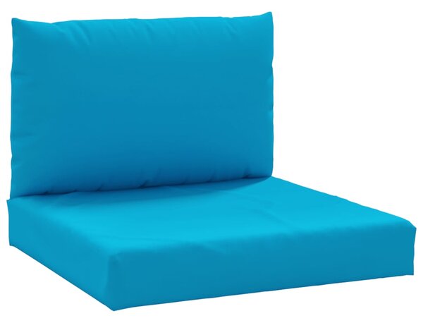Perne canapea din paleți, 2 buc., albastru deschis, textil