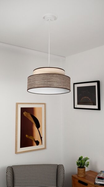 Lustră pe cablu GRACE 1xE27/60W/230V crem/maro