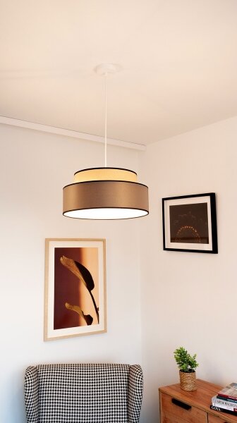 Lustră pe cablu GRACE 1xE27/60W/230V bej/maro