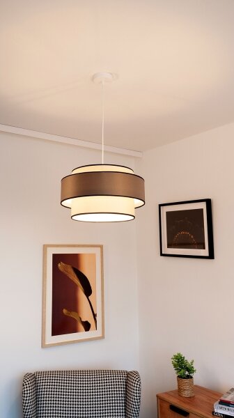 Lustră pe cablu GRACE 1xE27/60W/230V crem/maro