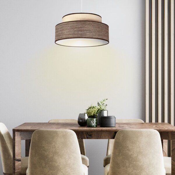 Lustră pe cablu GRACE 1xE27/60W/230V crem/maro