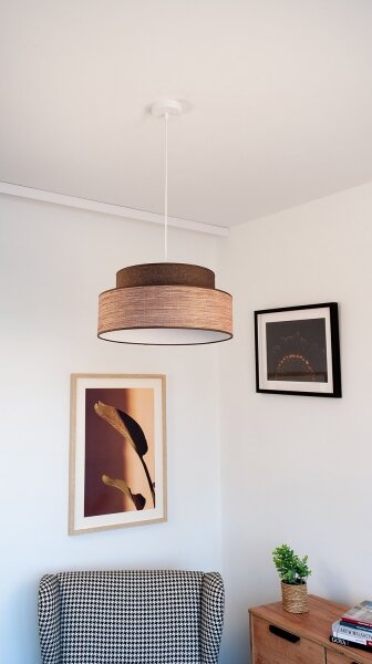 Lustră pe cablu GRACE 1xE27/60W/230V maro/bej