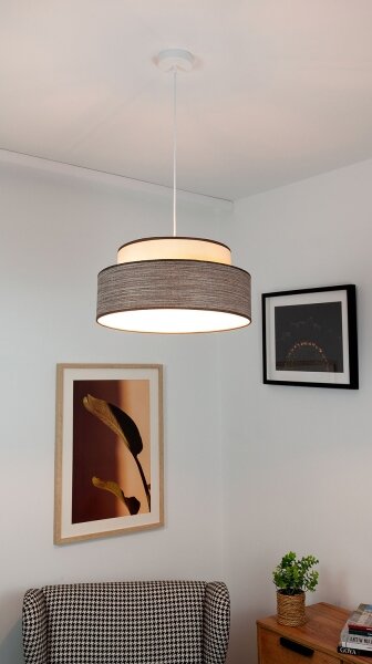 Lustră pe cablu GRACE 1xE27/60W/230V crem/maro