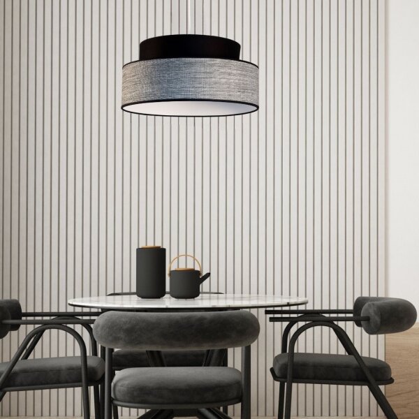 Lustră pe cablu GRACE 1xE27/60W/230V negru/gri
