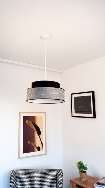 Lustră pe cablu GRACE 1xE27/60W/230V negru/gri