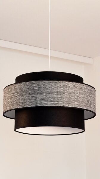 Lustră pe cablu GRACE 1xE27/60W/230V negru/gri