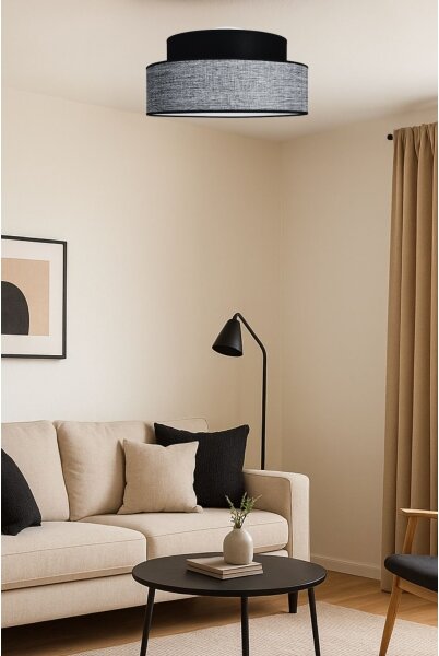 Plafonieră GRACE 1xE27/60W/230V negru/gri