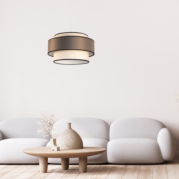 Lustră pe cablu GRACE 1xE27/60W/230V crem/maro