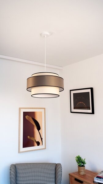 Lustră pe cablu GRACE 1xE27/60W/230V crem/maro
