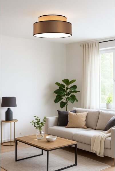 Plafonieră GRACE 1xE27/60W/230V bej/maro