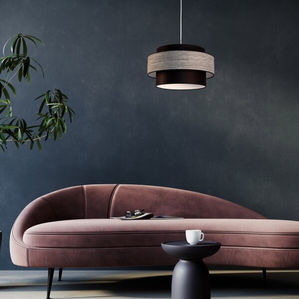 Lustră pe cablu GRACE 1xE27/60W/230V negru/gri