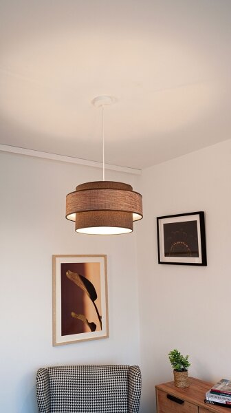 Lustră pe cablu GRACE 1xE27/60W/230V maro/bej