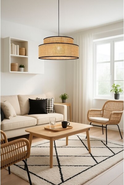 Lustră pe cablu BOHO 1xE27/60W/230V bej