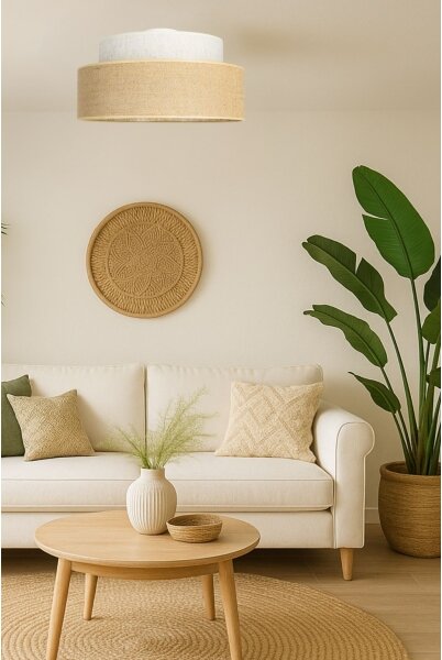 Plafonieră BOHO 1xE27/60W/230V alb/bej