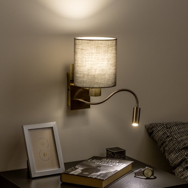 Lampă LED de perete Brilagi NUBILA 1xE27/25W/230V + LED/3W alamă/antracit