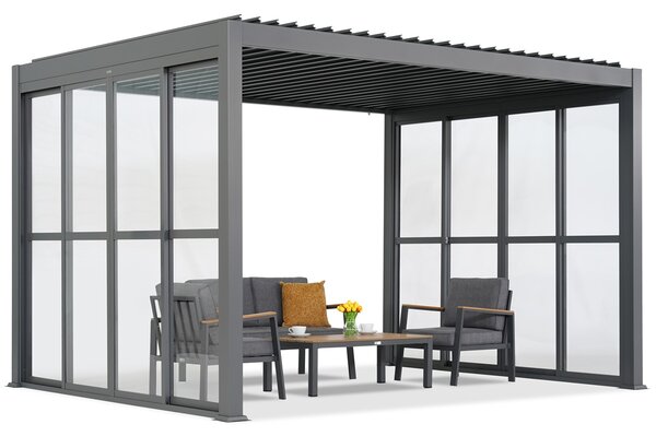 Lagos 3x3 independente patio pergola cu ușă pe două părți Garden Point antracit