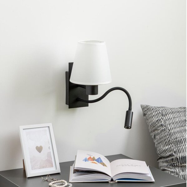 Lampă LED de perete Brilagi NUBILA 1xE27/25W/230V + LED/3W negru/alb