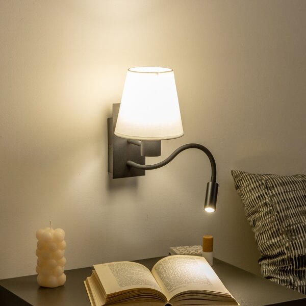 Lampă LED de perete Brilagi NUBILA 1xE27/25W/230V + LED/3W negru/alb
