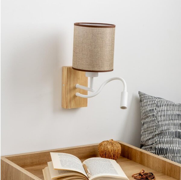 Lampă LED de perete Brilagi NUBILA WOOD 1xE27/25W/230V + LED/3W stejar/maro
