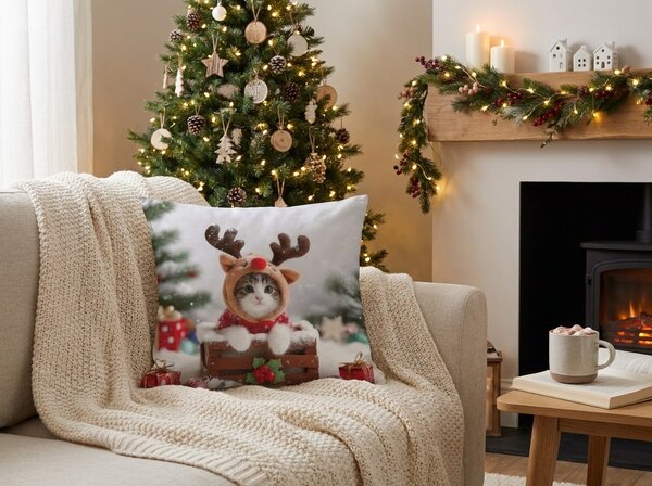 Husa de perna 3D din microfibra RUDOLPH KITTEN 45x45 cm, colorat