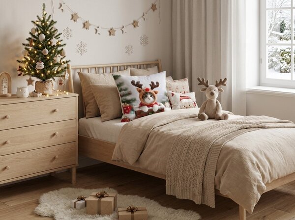 Husa de perna 3D din microfibra RUDOLPH KITTEN 45x45 cm, colorat
