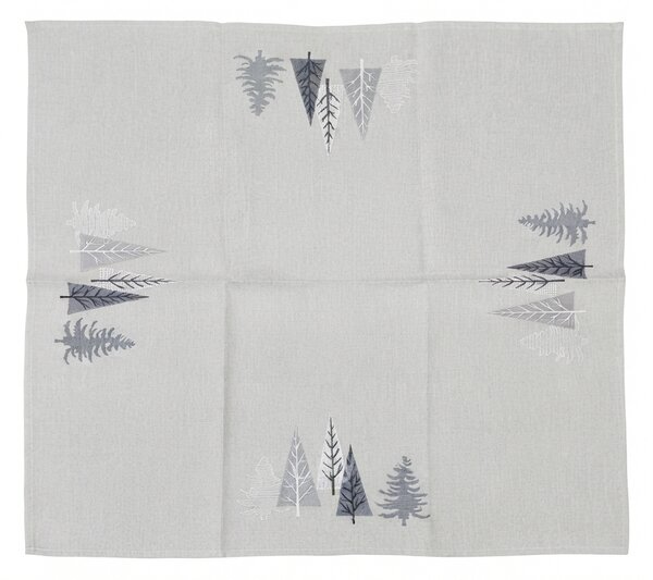 Fata de masa de Craciun SILVER FOREST 85x85 cm, gri deschis