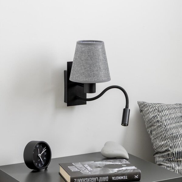 Lampă LED de perete Brilagi NUBILA 1xE27/25W/230V + LED/3W negru/gri