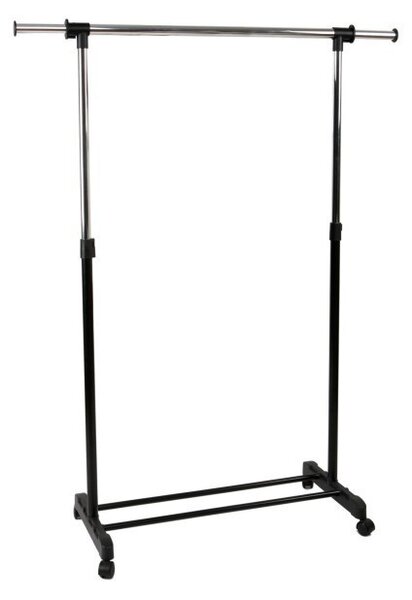 Suport umerase haine, stand incaltaminte, inaltime ajustabila 163x145x45 cm, 4 roti, otel cromat