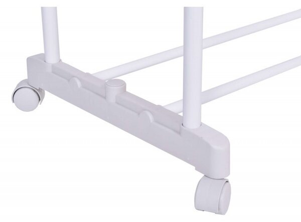Suport dublu pentru umerase, raft incaltaminte, roti transport, inaltime ajustabila 159x80x41 cm