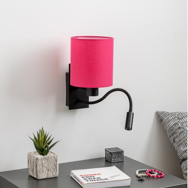 Lampă LED de perete Brilagi NUBILA 1xE27/25W/230V + LED/3W negru/roz