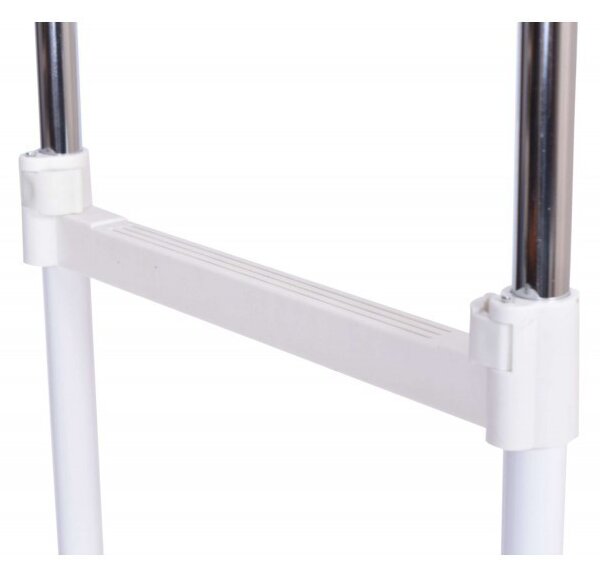 Suport dublu pentru umerase, raft incaltaminte, roti transport, inaltime ajustabila 159x80x41 cm