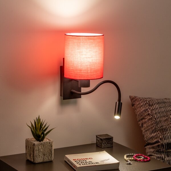 Lampă LED de perete Brilagi NUBILA 1xE27/25W/230V + LED/3W negru/roz