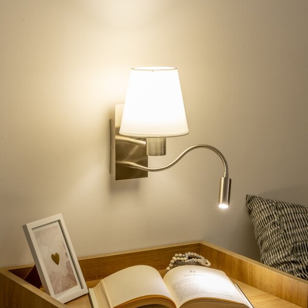Lampă LED de perete Brilagi NUBILA 1xE27/25W/230V + LED/3W crom mat/alb