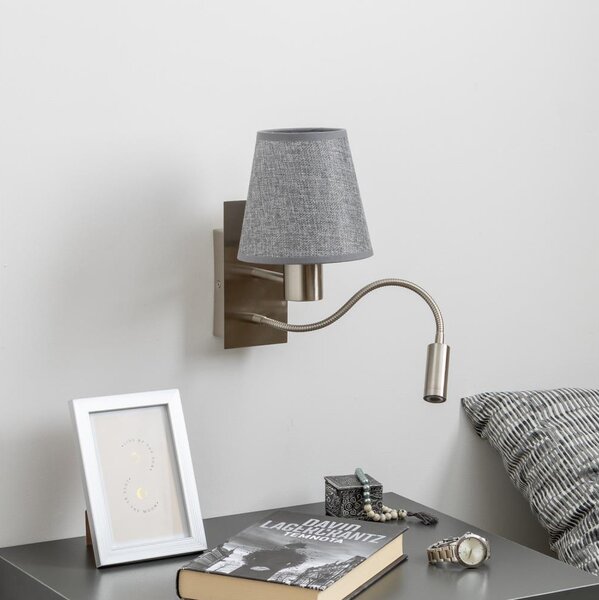 Lampă LED de perete Brilagi NUBILA 1xE27/25W/230V + LED/3W crom mat/gri