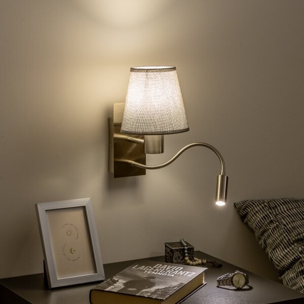 Lampă LED de perete Brilagi NUBILA 1xE27/25W/230V + LED/3W crom mat/gri