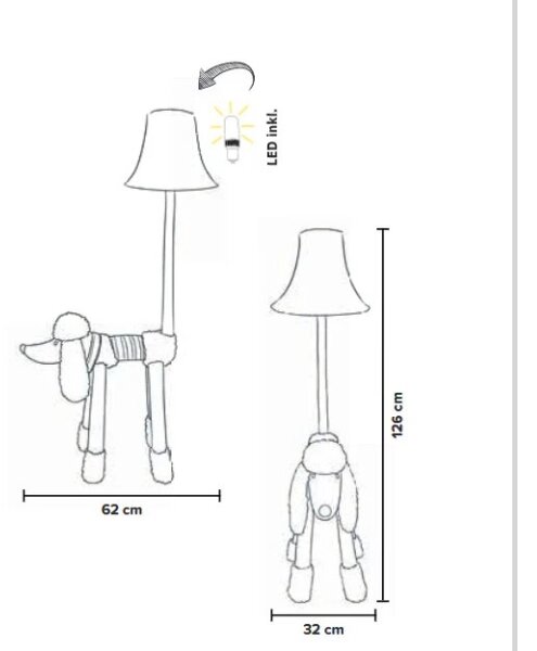 Lampadar LED pentru copii Happy Lamps BELLO LED/5,4W/230V pudel
