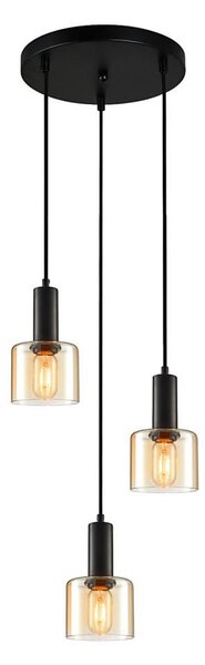 Lustră pe cablu SANTIA 3xE27/40W/230V ITALUX PND-65342-3A-BK+AMB