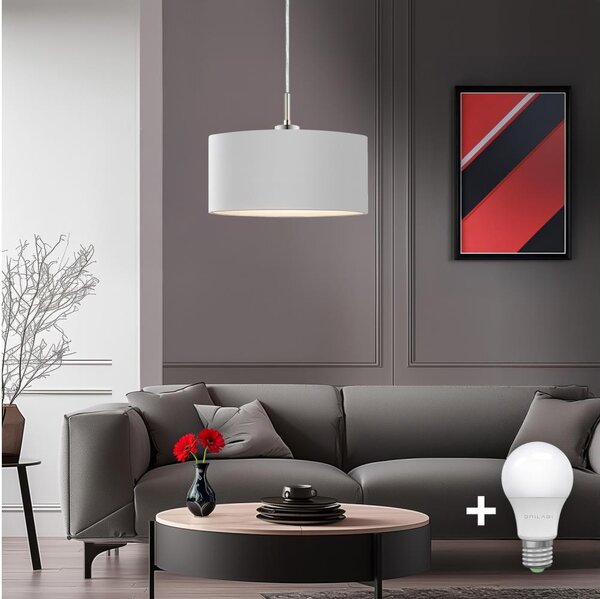 Eglo - Pendul LED TUNJA pe cablu 1xE27/60W/230V alb