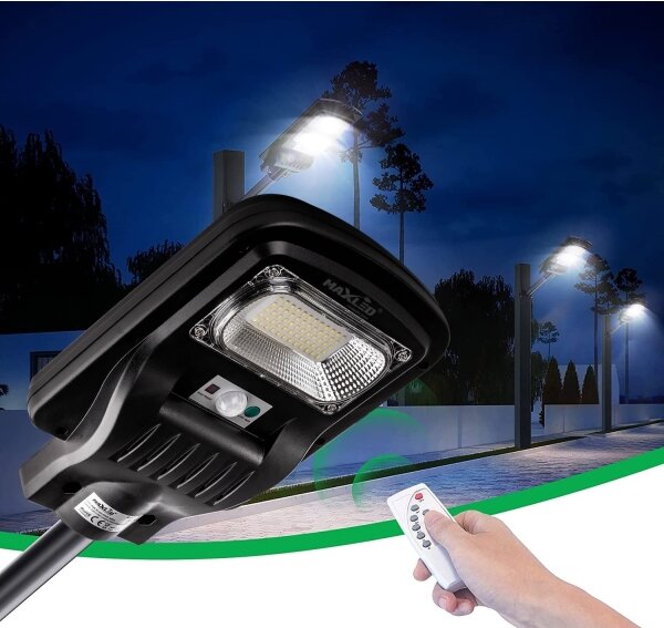 Lampă LED stradală cu senzor LED/150W/6V 6500K IP65 + telecomandă