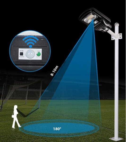 Lampă LED stradală cu senzor LED/150W/6V 6500K IP65 + telecomandă